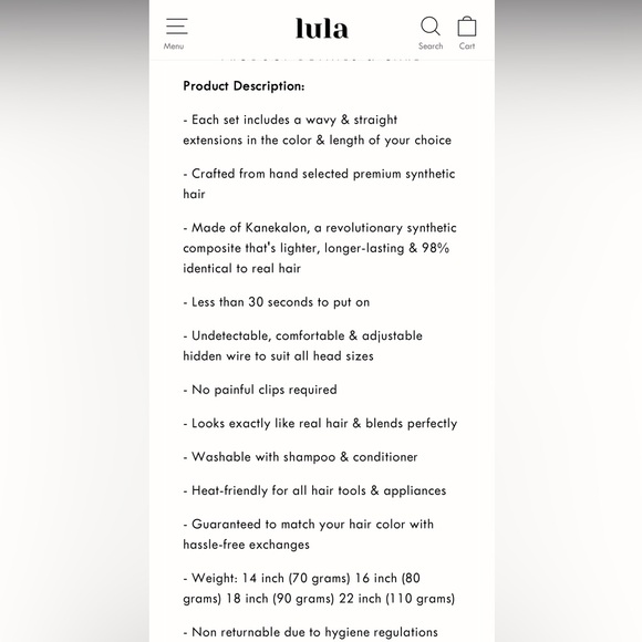 Lula Hair Extensions 14” 8B - Picture 3 of 7